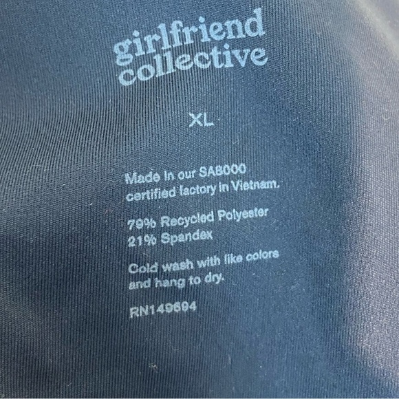 Girlfriend Collective Bike Unitard in Midnight Yoga Workout - Picture 6 of 6